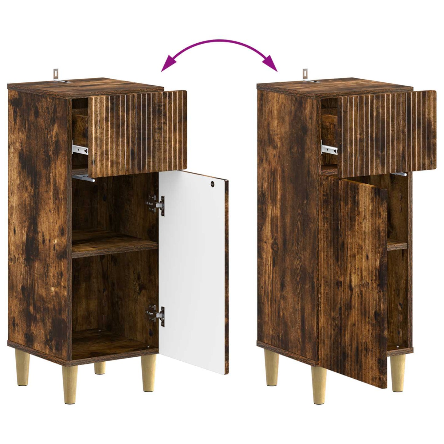 Bathroom Storage Cainet ARNHEM Smoked Oak 30 x 31 x 80 cm