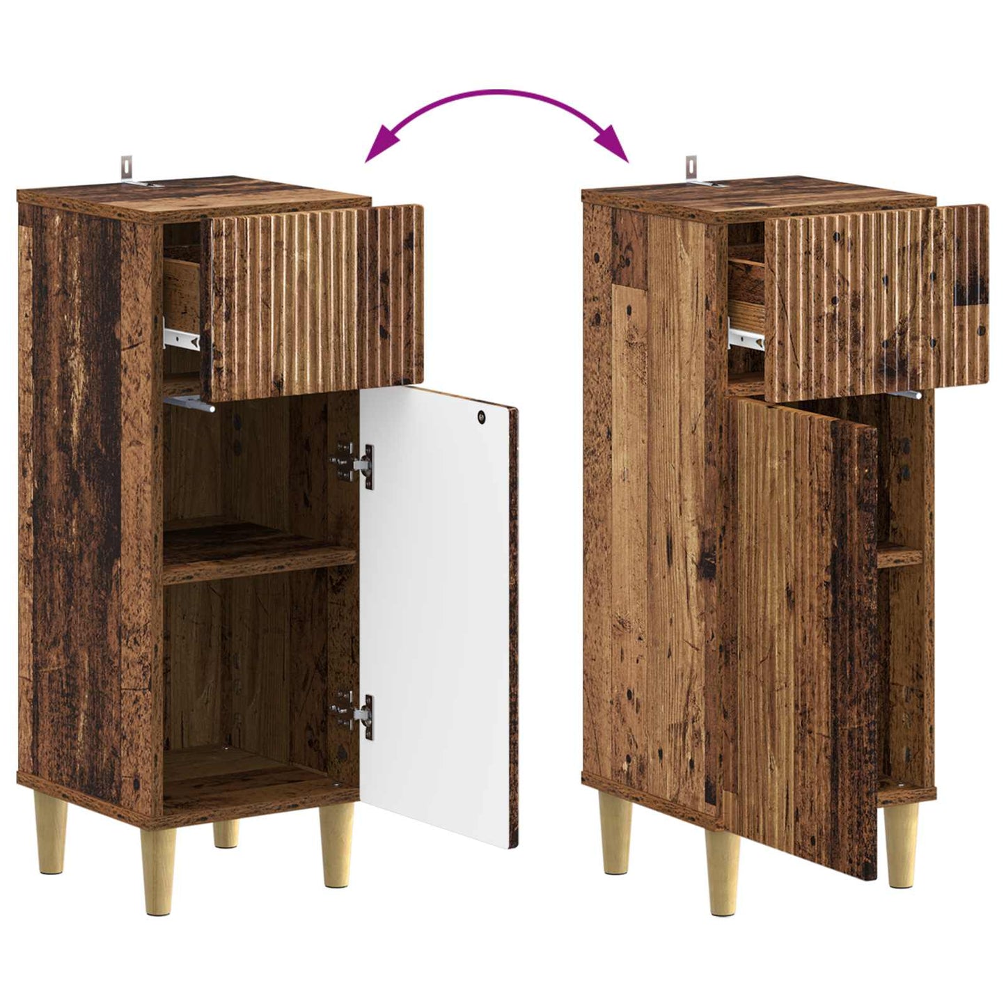 Bathroom Storage Cainet ARNHEM Old Wood 30 x 31 x 80 cm