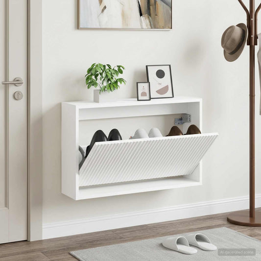 Wall-Mounted Shoe Cabinet ARNHEM 71 x 17 x 43 cm White