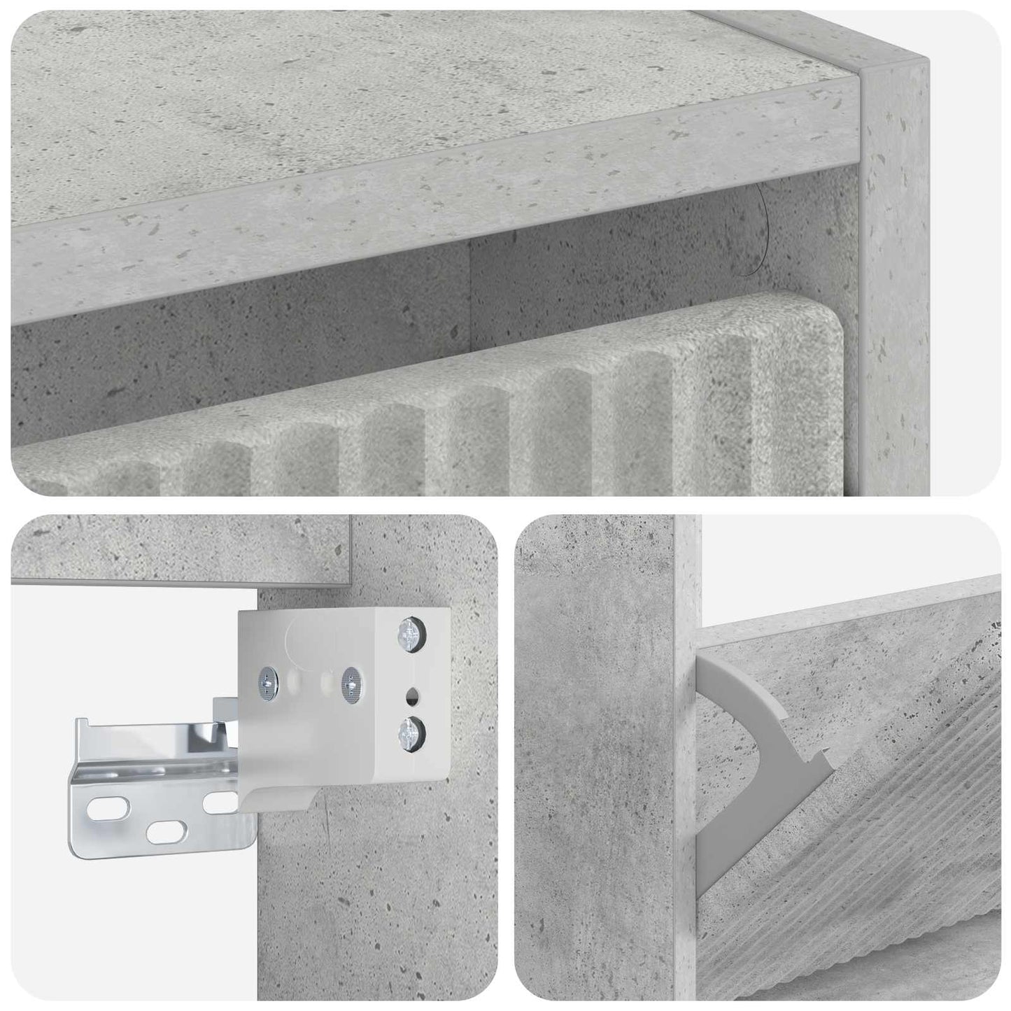 Wall-Mounted Shoe Cabinet ARNHEM 71 x 17 x 43 cm Concrete Grey