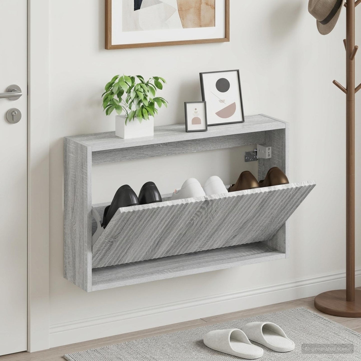 Wall-Mounted Shoe Cabinet ARNHEM 71 x 17 x 43 cm Grey Sonoma