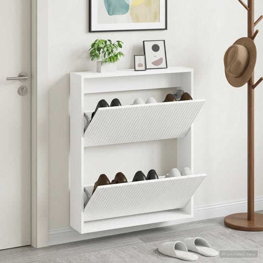Wall-Mounted Shoe Cabinet ARNHEM 71 x 17 x 86 cm White