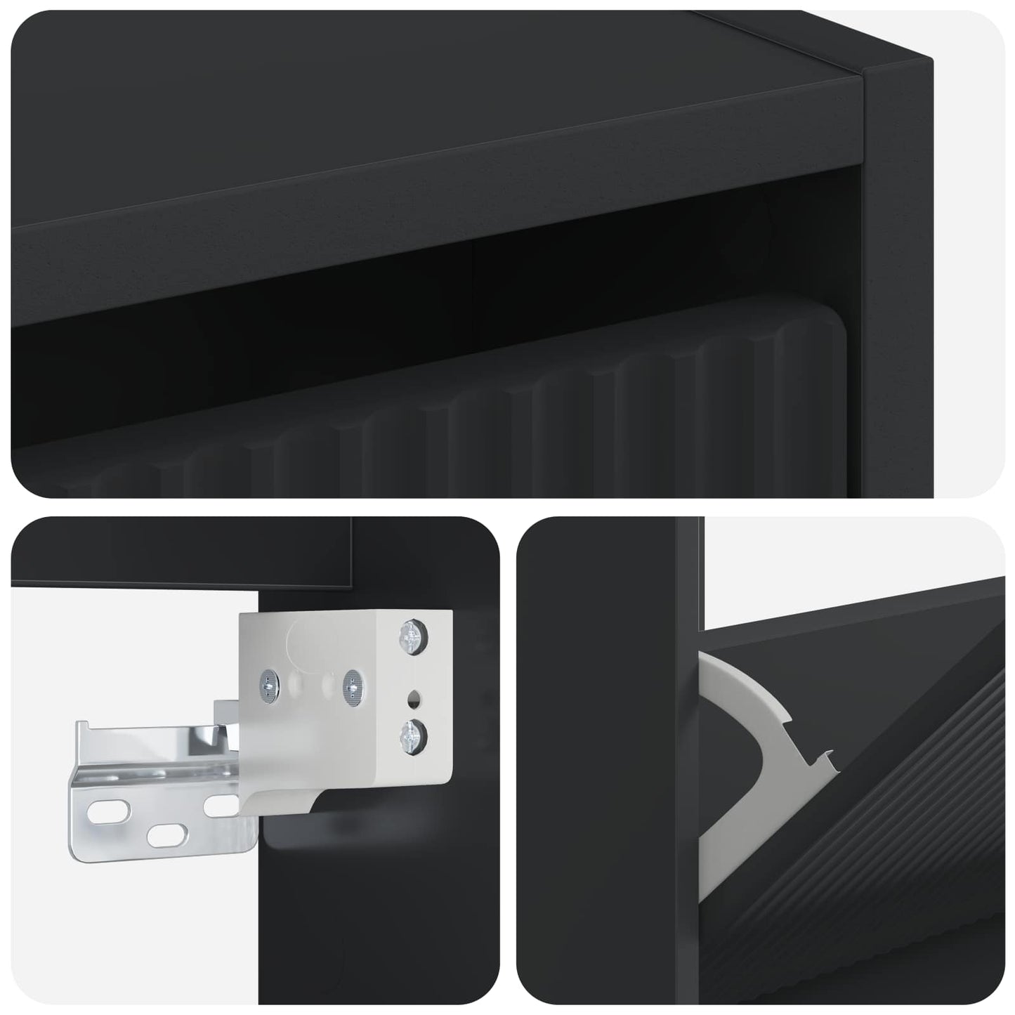 Wall-Mounted Shoe Cabinet ARNHEM 71 x 17 x 86 cm Black