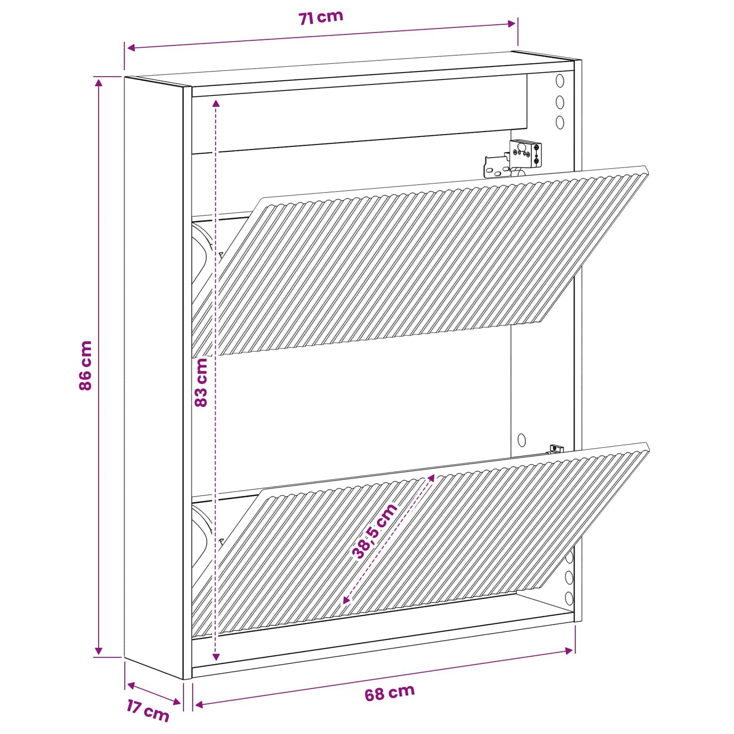Wall-Mounted Shoe Cabinet ARNHEM 71 x 17 x 86 cm Black
