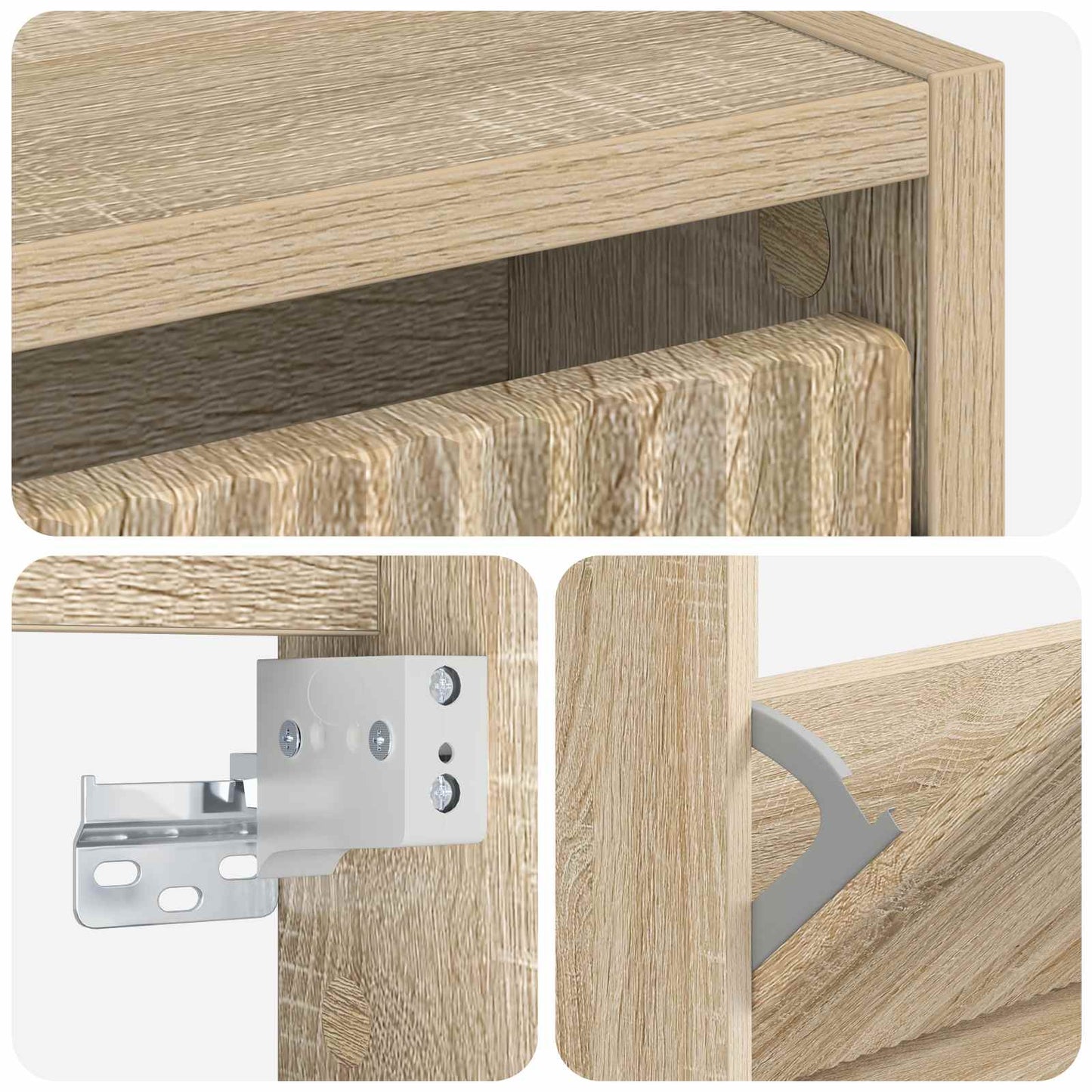 Wall-Mounted Shoe Cabinet ARNHEM 71 x 17 x 86 cm Sonoma Oak