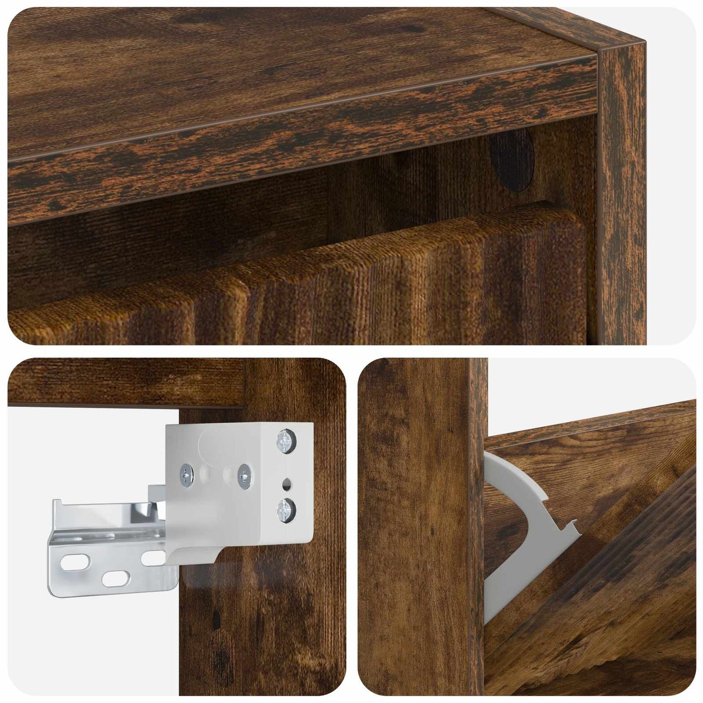 Wall-Mounted Shoe Cabinet ARNHEM 71 x 17 x 86 cm Smoked Oak