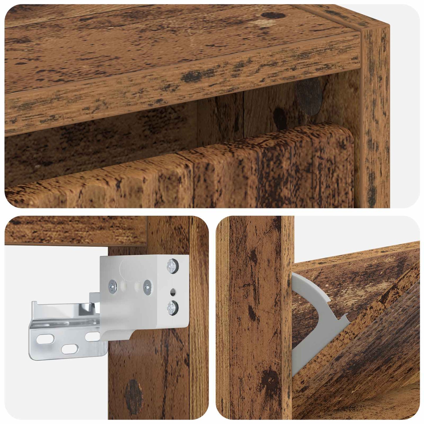 Wall-Mounted Shoe Cabinet ARNHEM 71 x 17 x 86 cm Old Wood