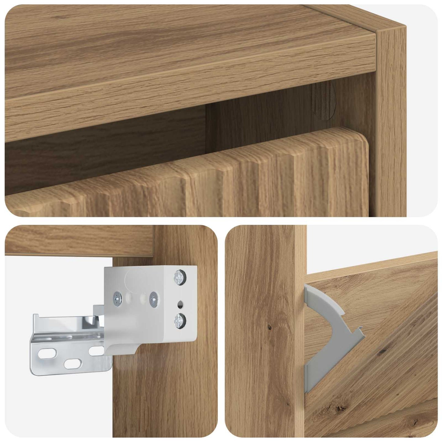 Wall-Mounted Shoe Cabinet ARNHEM 71 x 17 x 86 cm Artisan Oak
