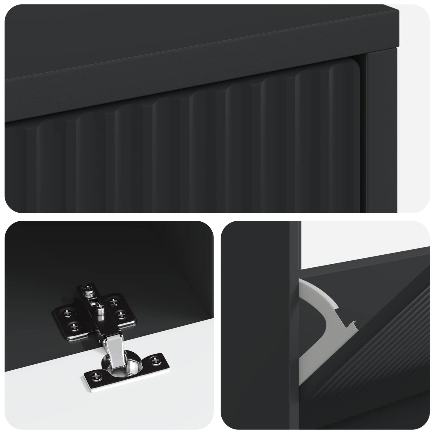 Shoe Cabinet ARNHEM 78 x 24 x 103 cm Engineered Wood Black