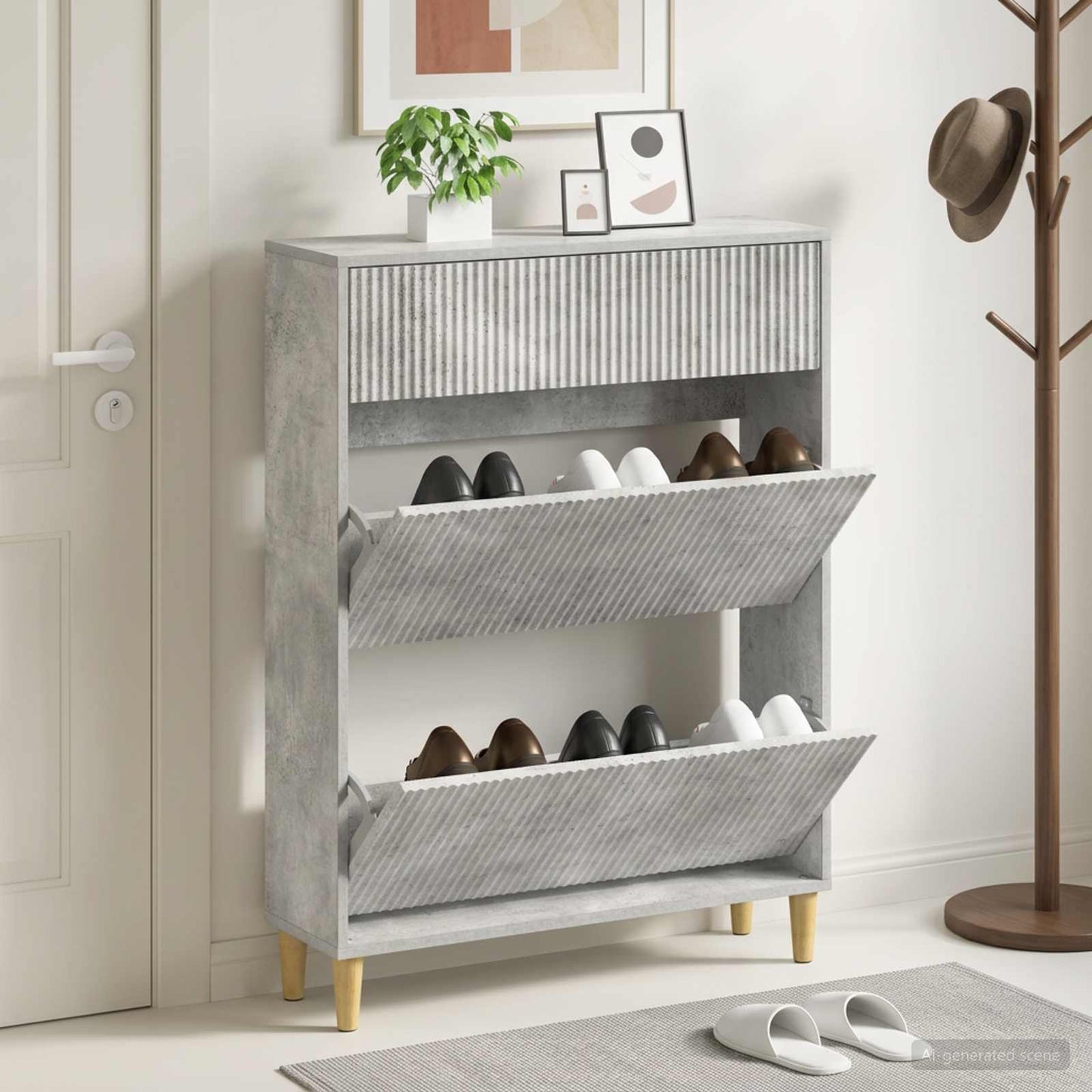 Shoe Cabinet ARNHEM 78 x 24 x 103 cm Engineered Wood