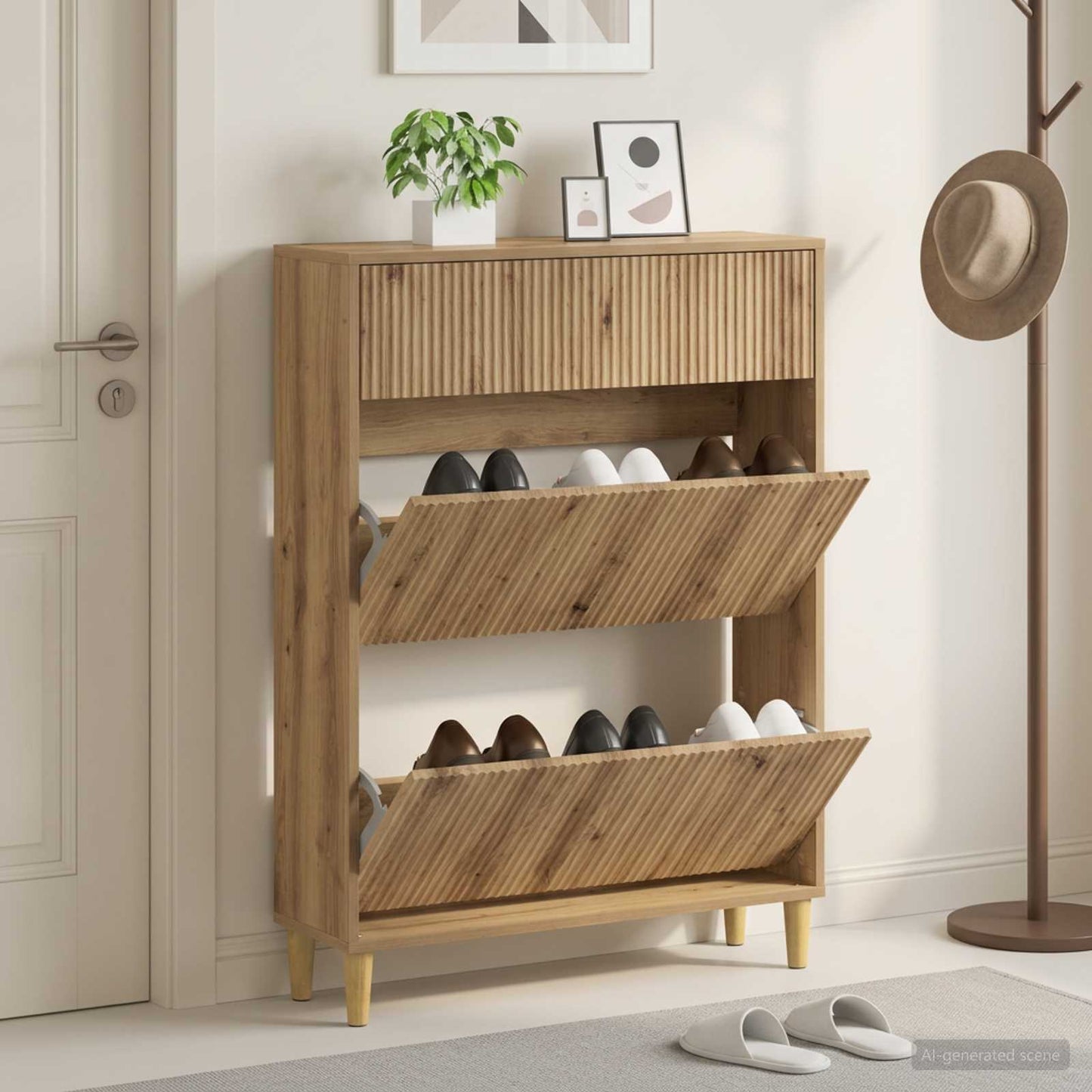 Shoe Cabinet ARNHEM 78 x 24 x 103 cm Engineered Wood