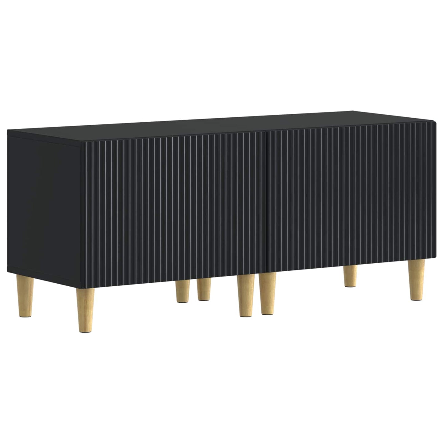 TV Cabinet Black Engineered Wood