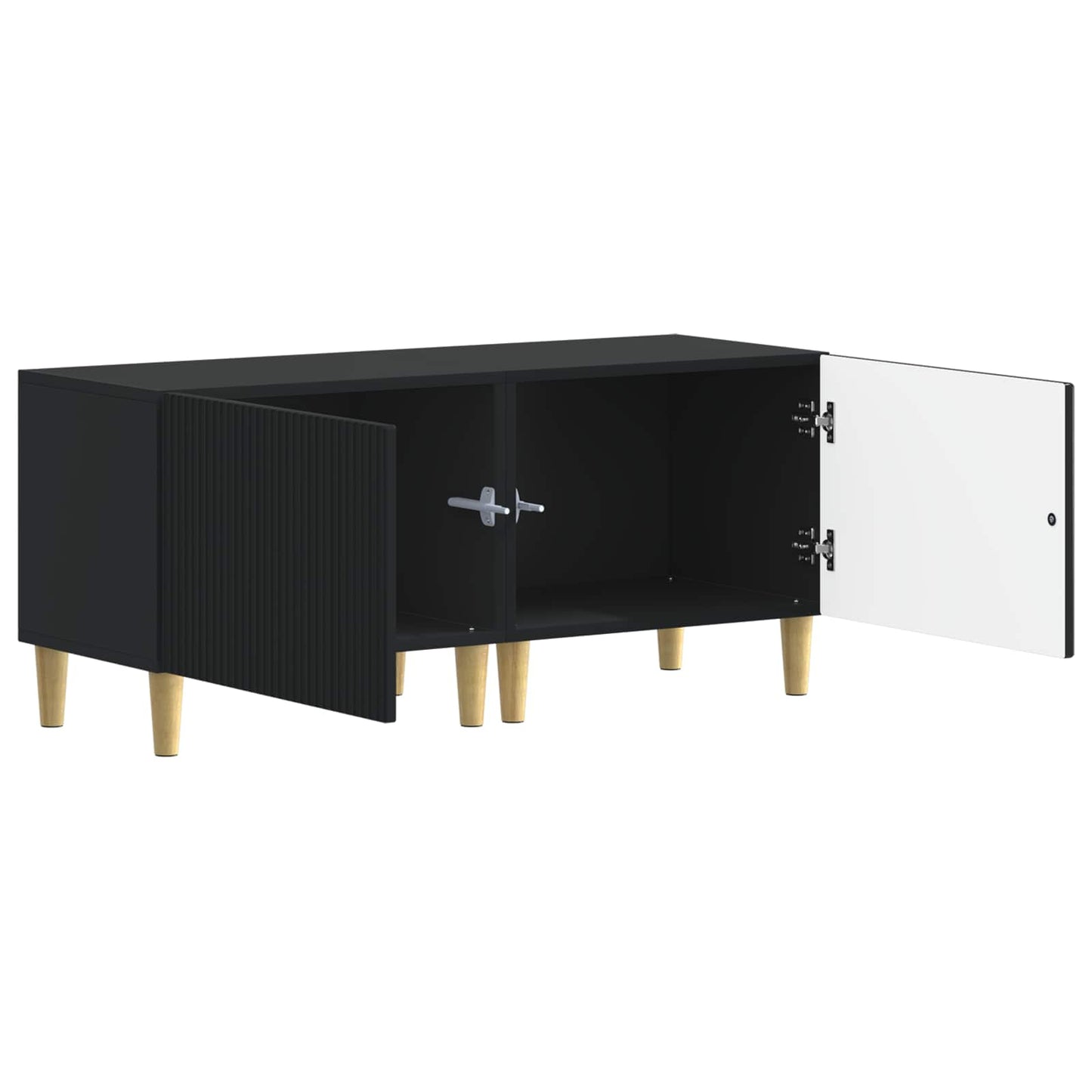 TV Cabinet Black Engineered Wood