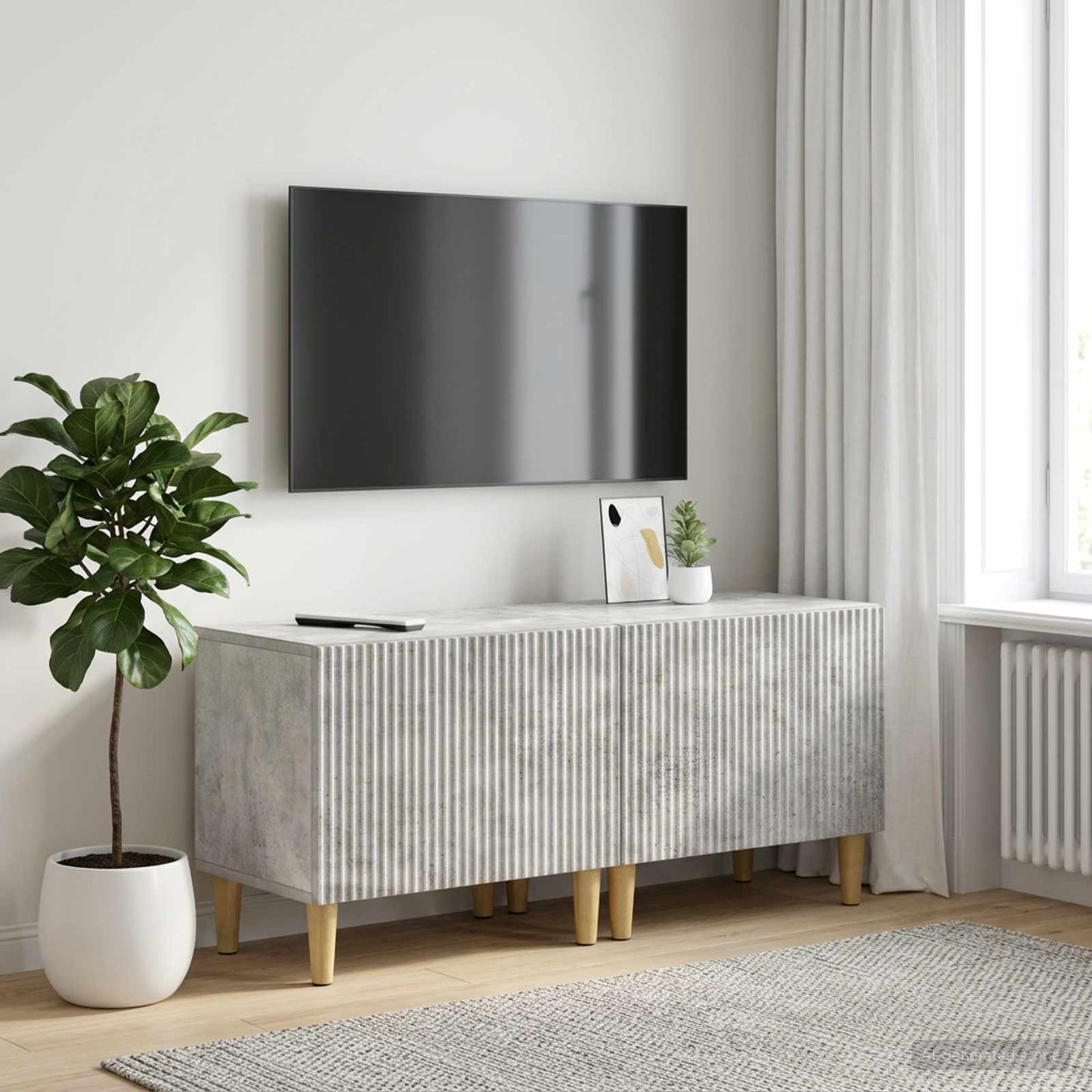 TV Cabinet Concrete Grey Engineered Wood