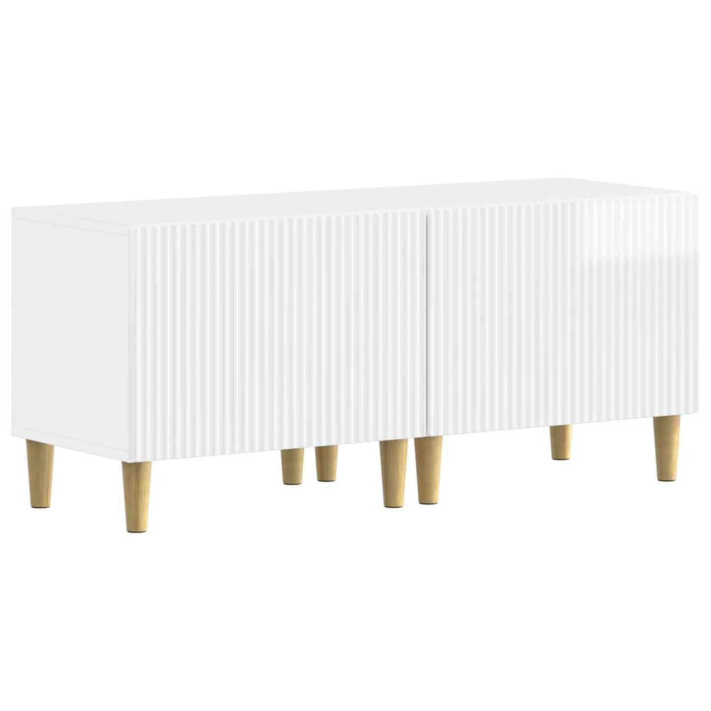 TV Cabinet High Gloss White Engineered Wood