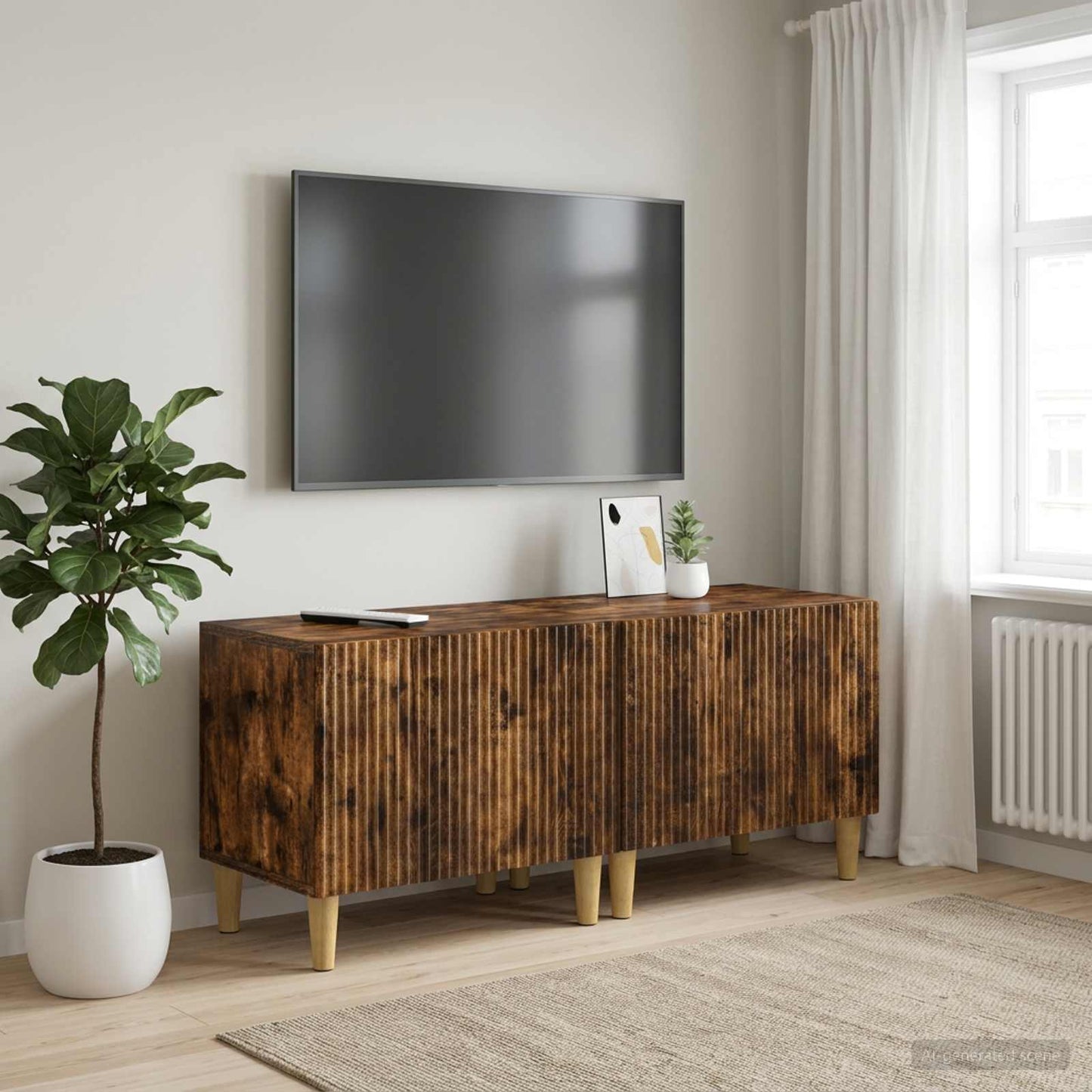 TV Cabinet Smoked Oak Engineered Wood