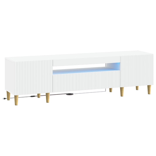 LED TV Cabinet White Engineered Wood