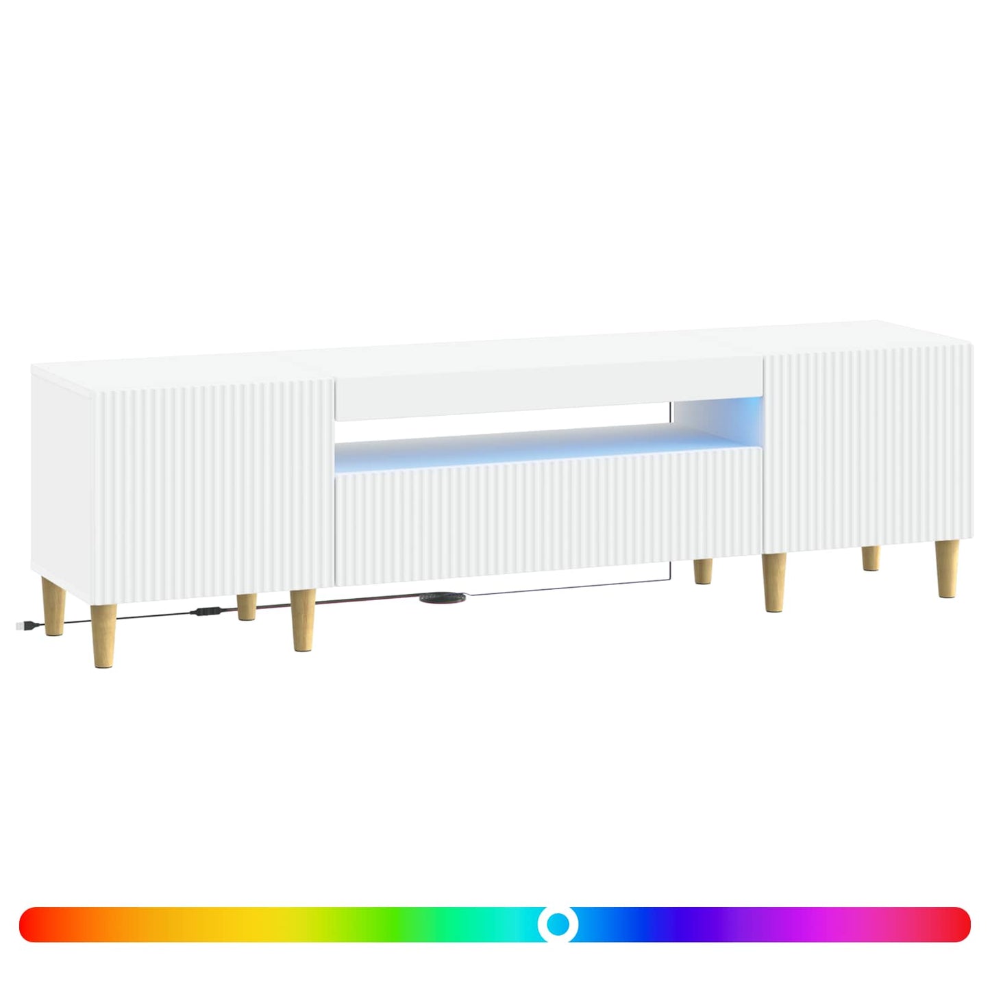 LED TV Cabinet White Engineered Wood