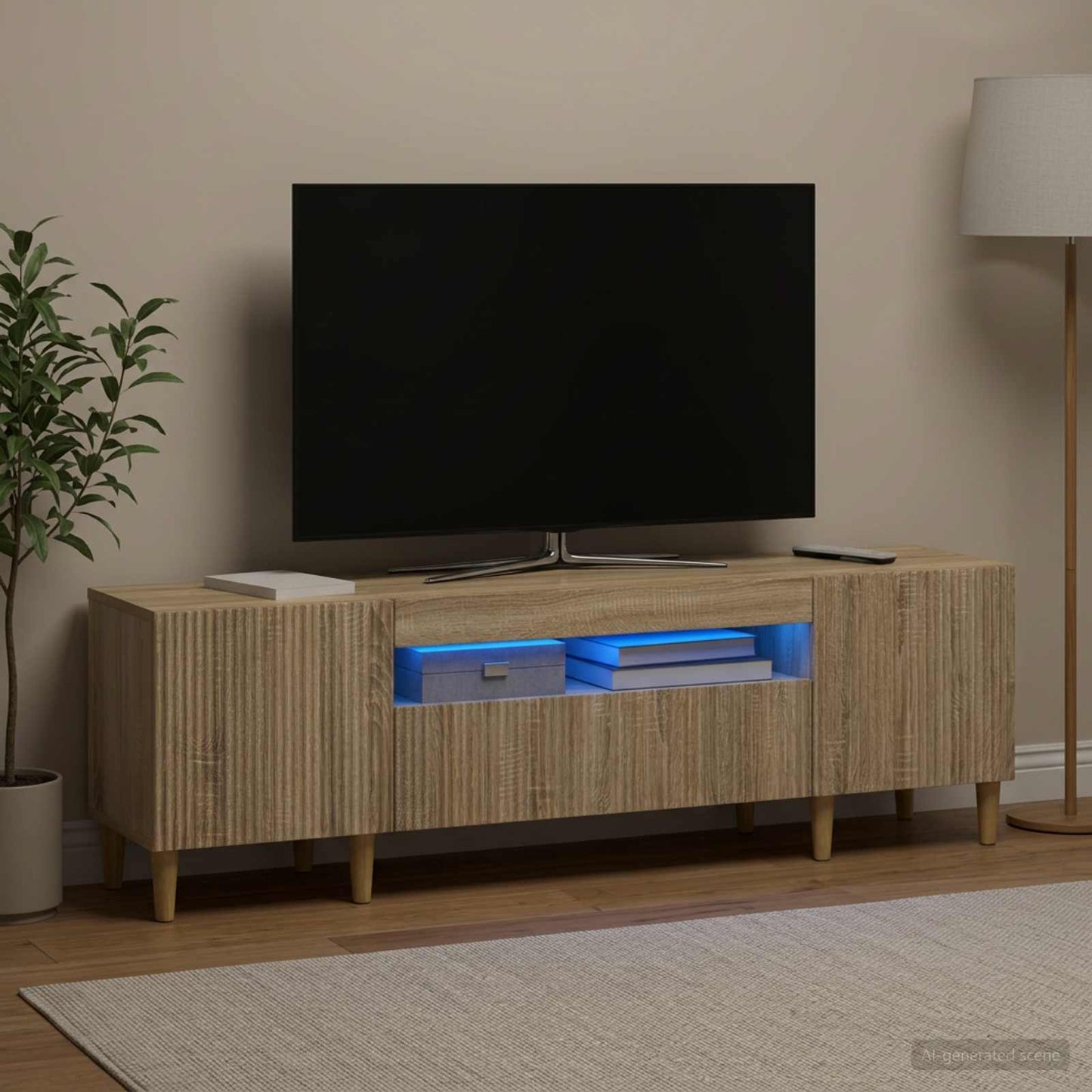 LED TV Cabinet Sonoma Oak Engineered Wood