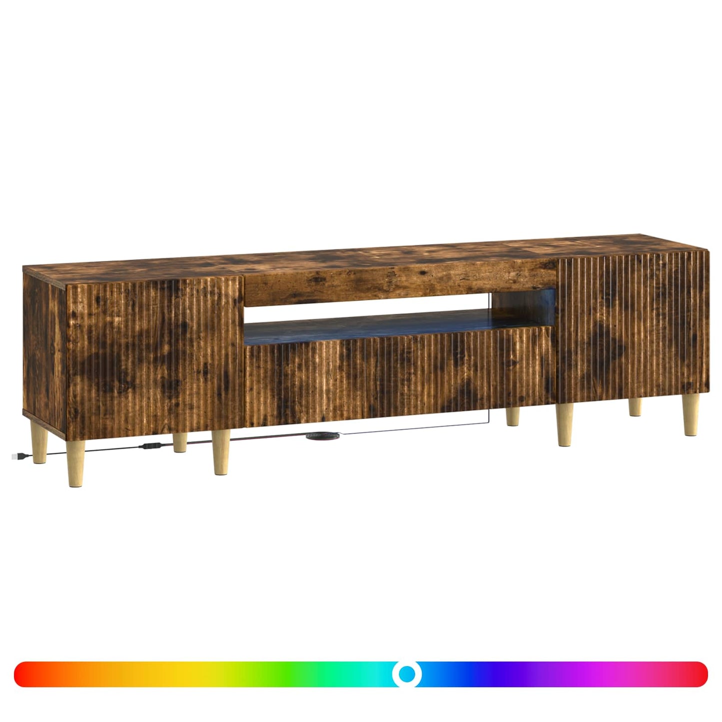 LED TV Cabinet Smoked Oak Engineered Wood