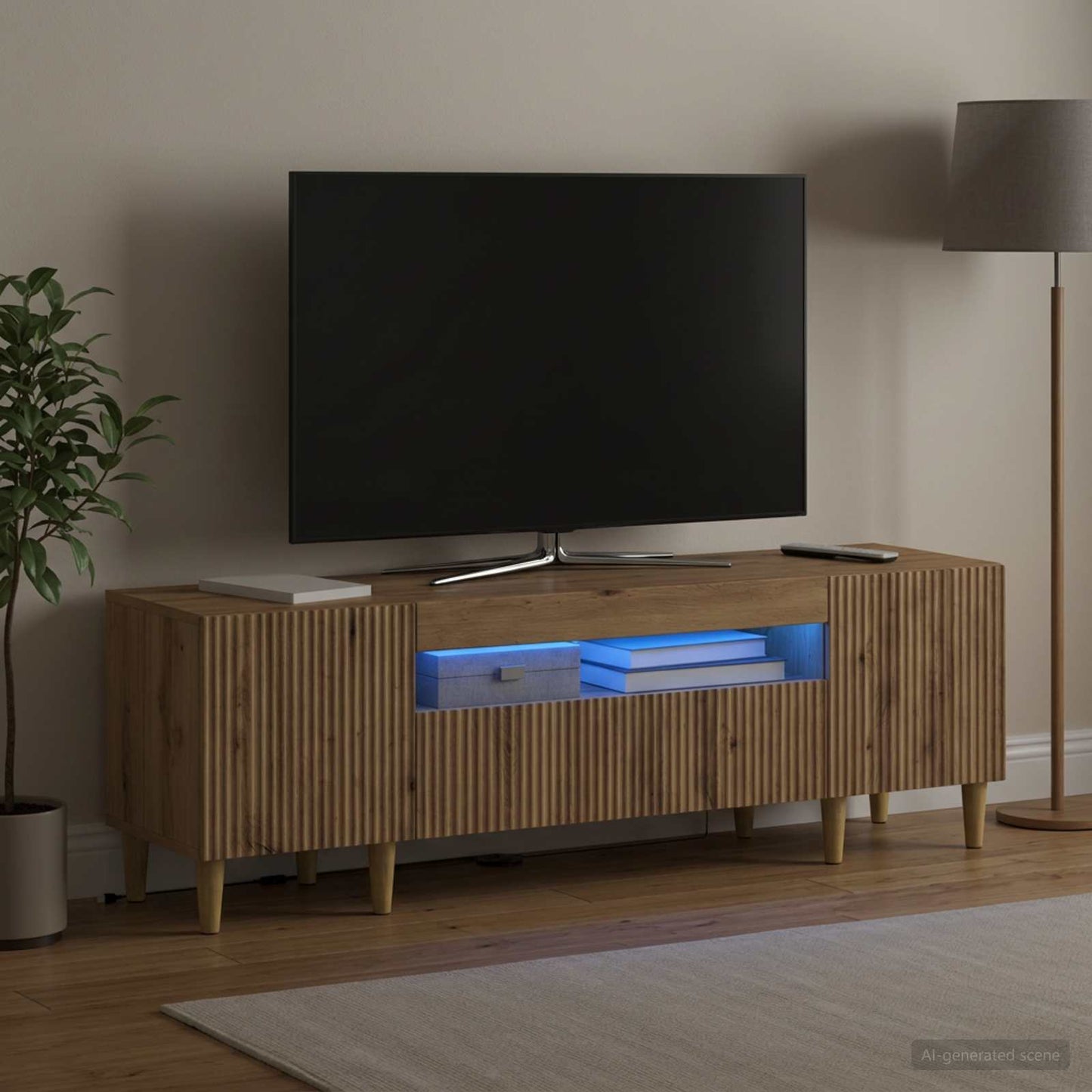 LED TV Cabinet Artisan Oak Engineered Wood