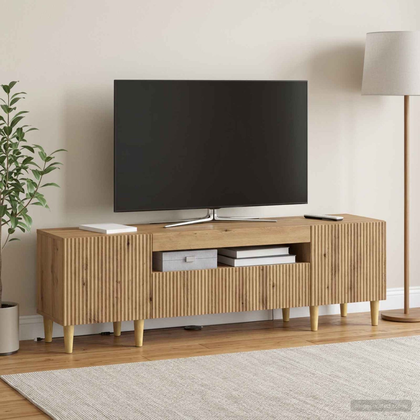 LED TV Cabinet Artisan Oak Engineered Wood