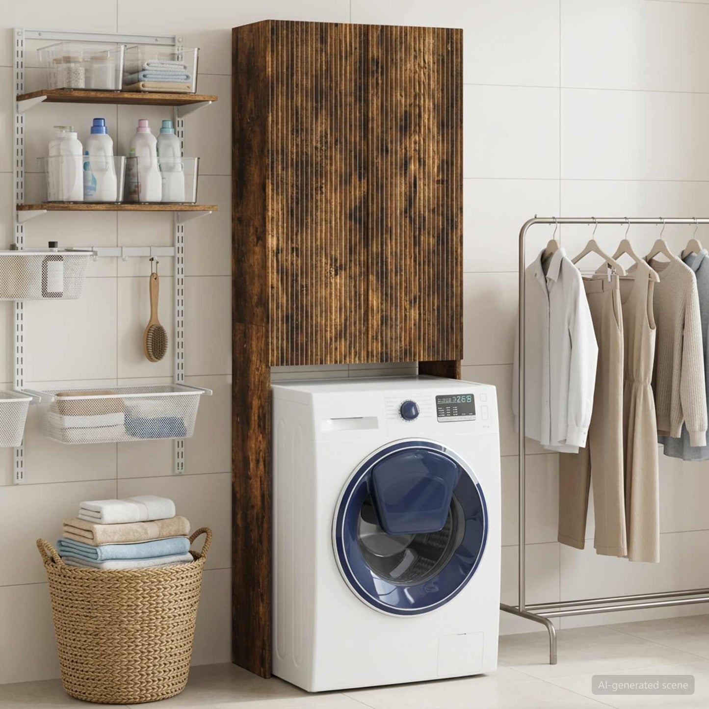 Toilet Cabinet ARNHEM Smoked Oak 66 x 25.5 x 190 cm
