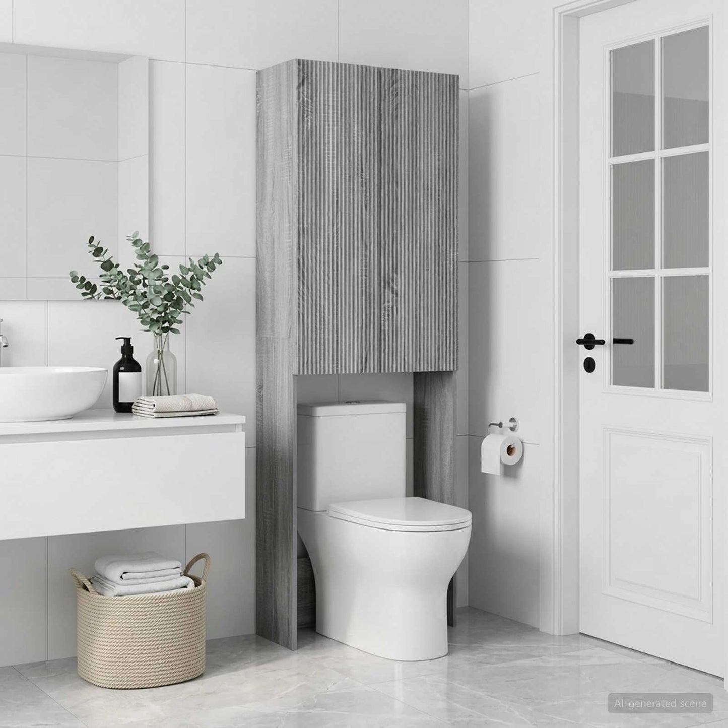 Toilet Cabinet ARNHEM Grey Sonoma 66 x 25.5 x 190 cm