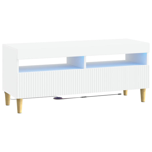 LED TV Cabinet White Engineered Wood