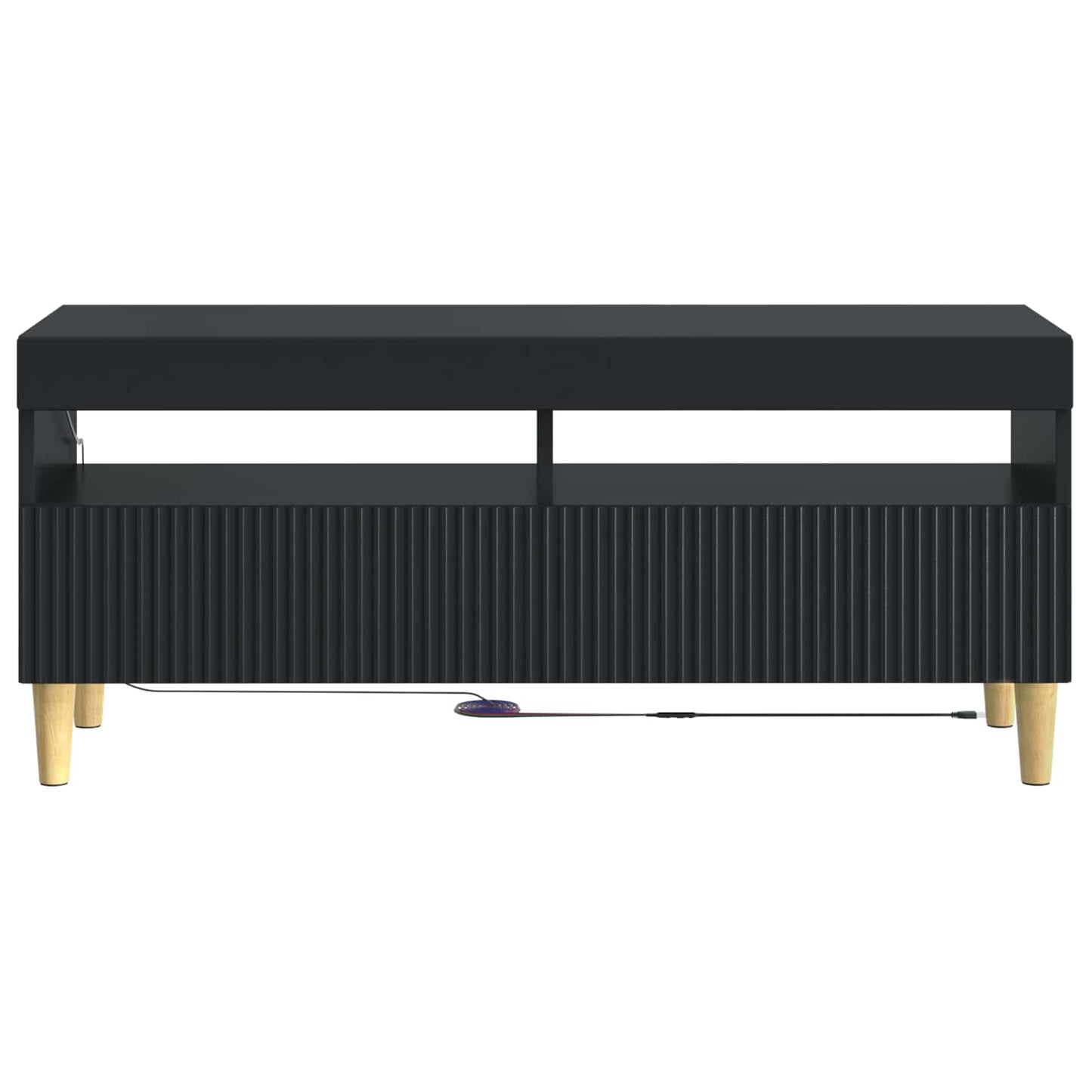 LED TV Cabinet Black Engineered Wood