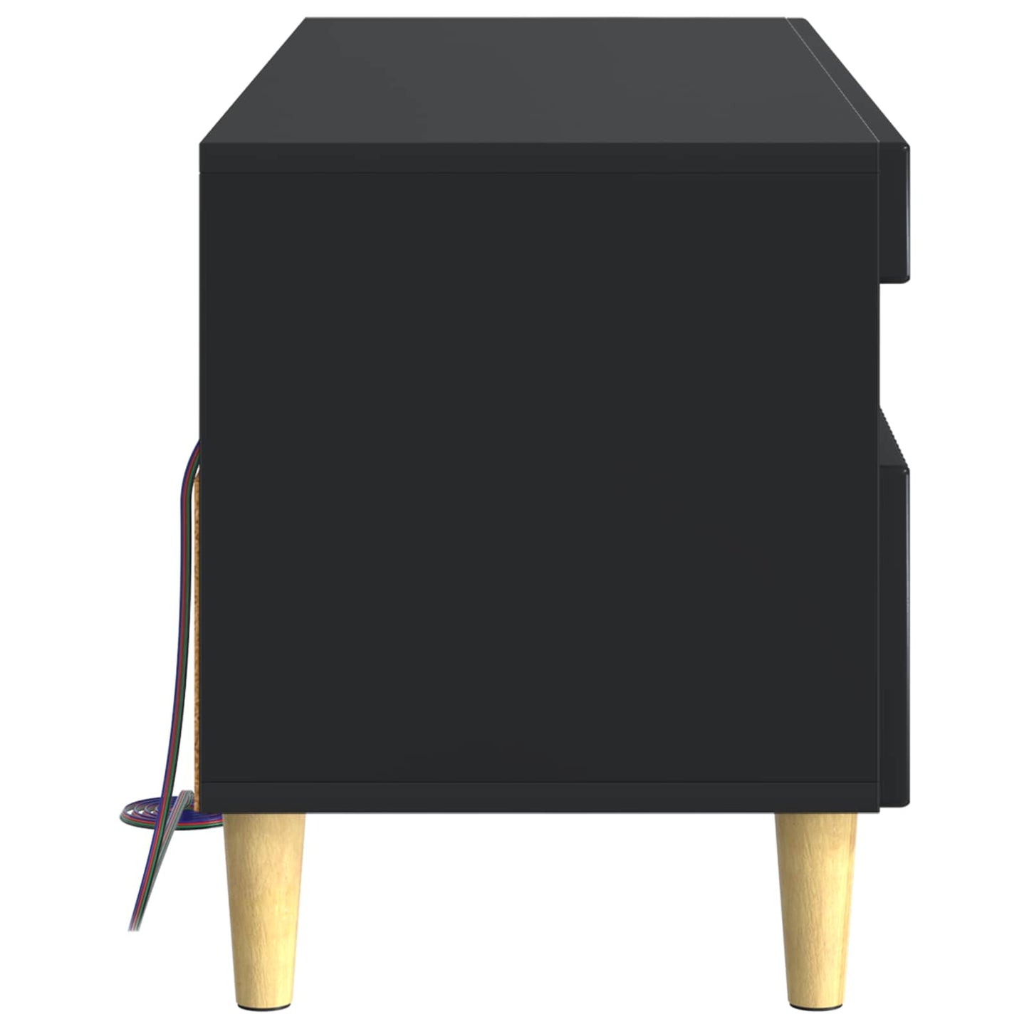 LED TV Cabinet Black Engineered Wood