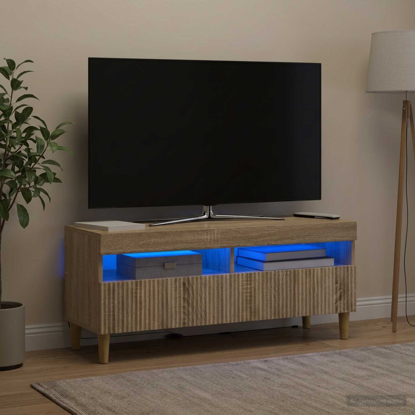 LED TV Cabinet Sonoma Oak Engineered Wood