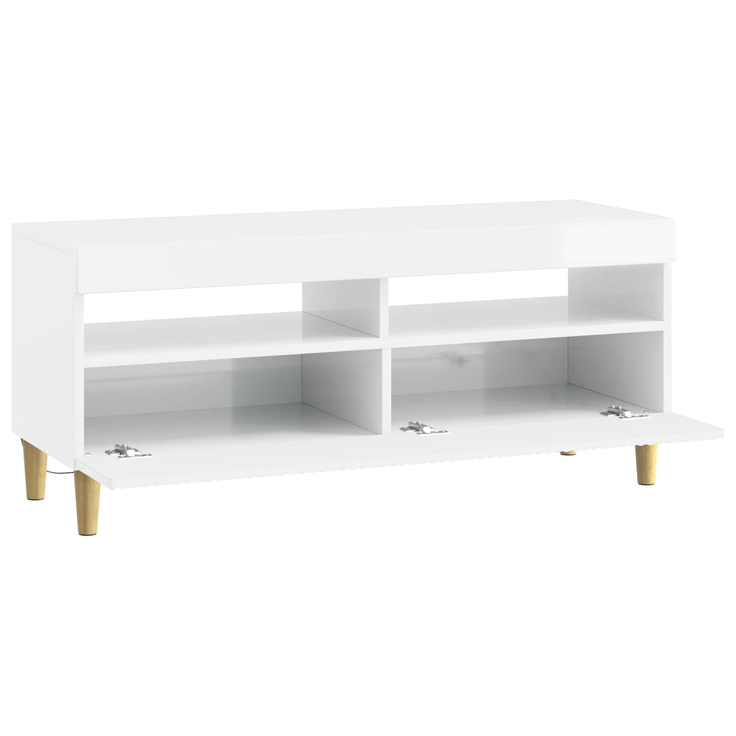 LED TV Cabinet High Gloss White Engineered Wood