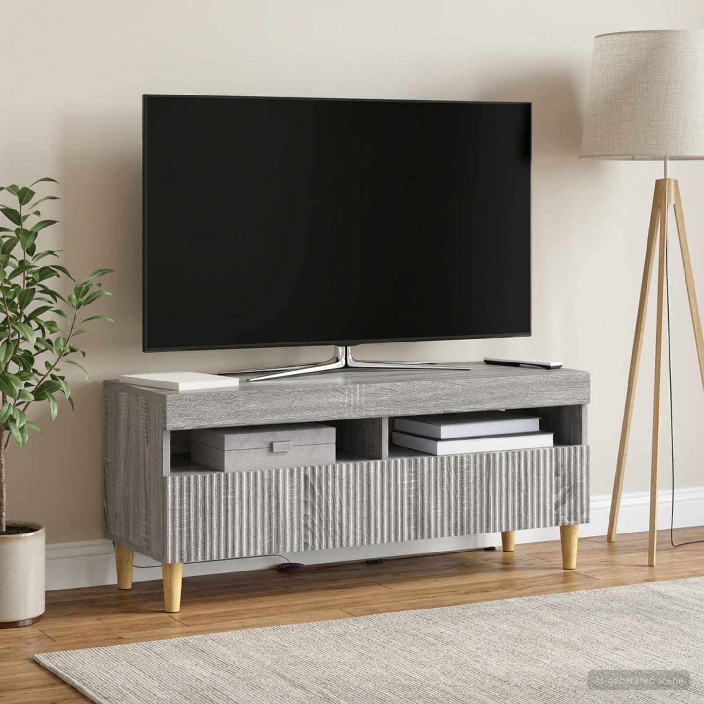 LED TV Cabinet Grey Sonoma Engineered Wood