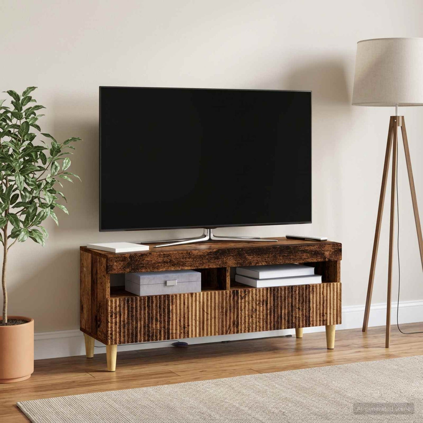LED TV Cabinet Old Wood Engineered Wood