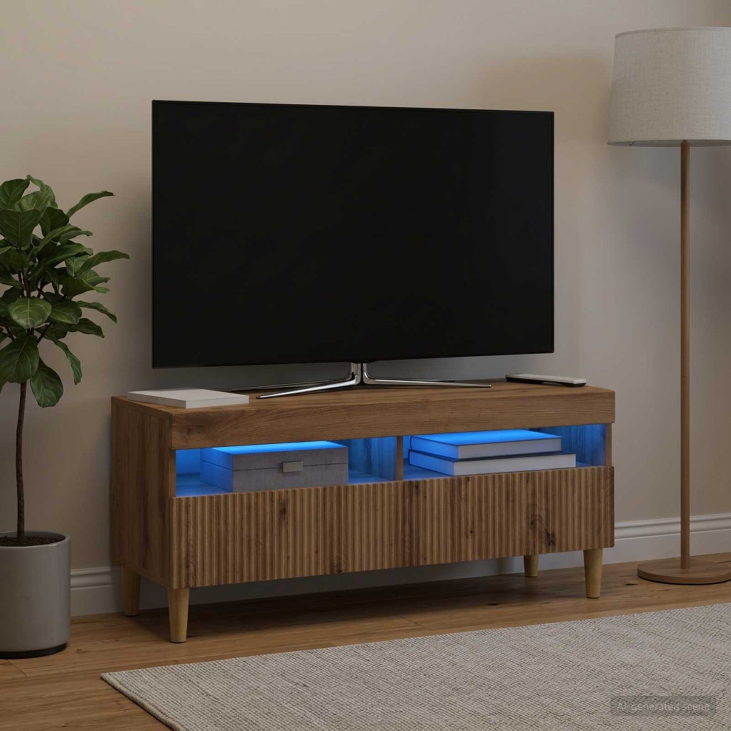 LED TV Cabinet Artisan Oak Engineered Wood