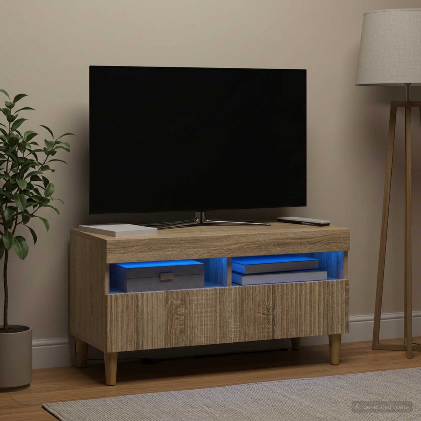 LED TV Cabinet Sonoma Oak Engineered Wood