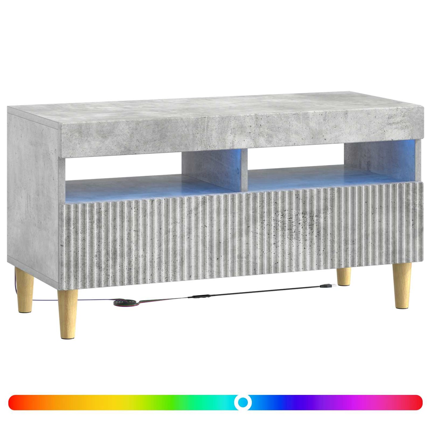 LED TV Cabinet Concrete Grey Engineered Wood