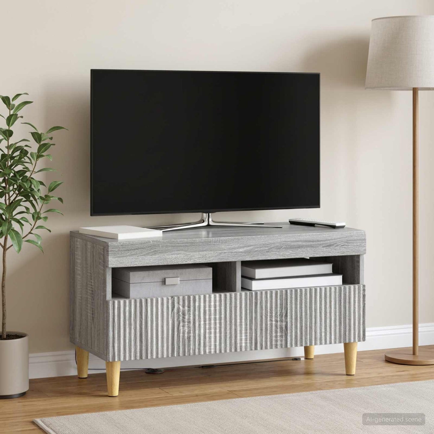 LED TV Cabinet Grey Sonoma Engineered Wood