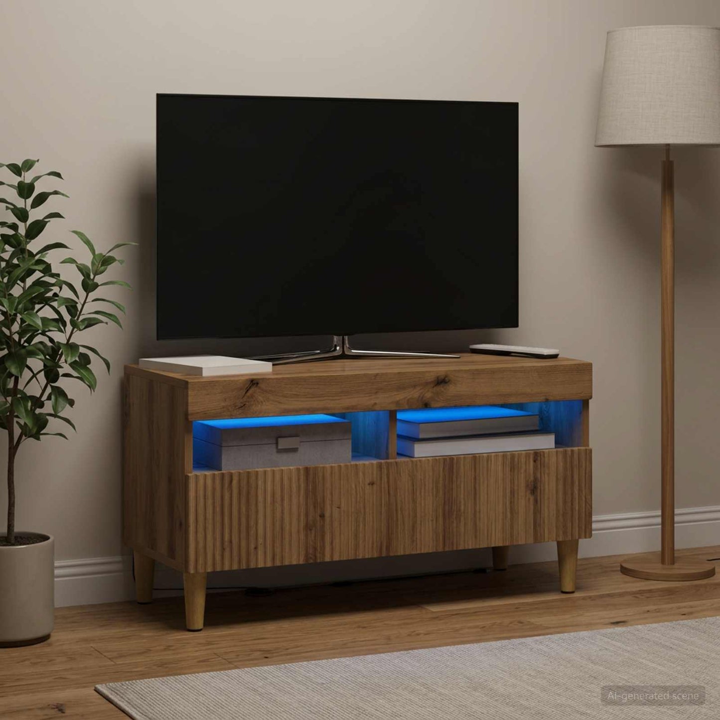 LED TV Cabinet Artisan Oak Engineered Wood