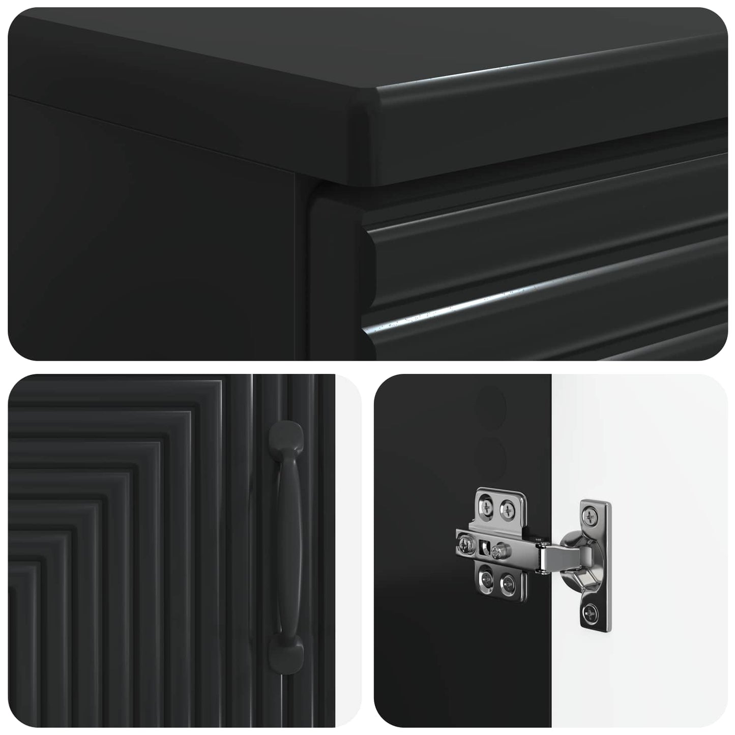 Bathroom Sink Cabinet HAARLEM Black 59.5 x 31.5x 59 cm