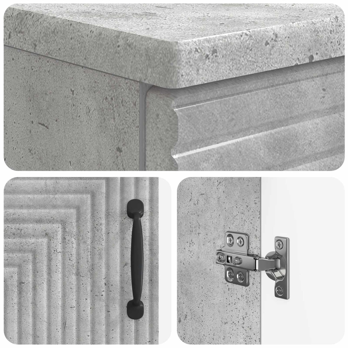 Bathroom Sink Cabinet HAARLEM Concrete Grey 59.5 x 31.5x 59 cm