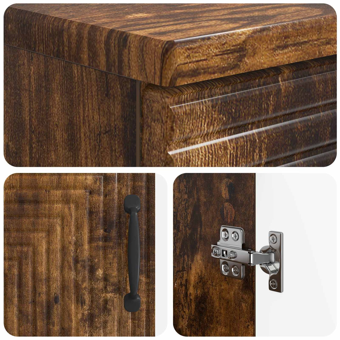 Bathroom Sink Cabinet HAARLEM Smoked Oak 59.5 x 31.5x 59 cm