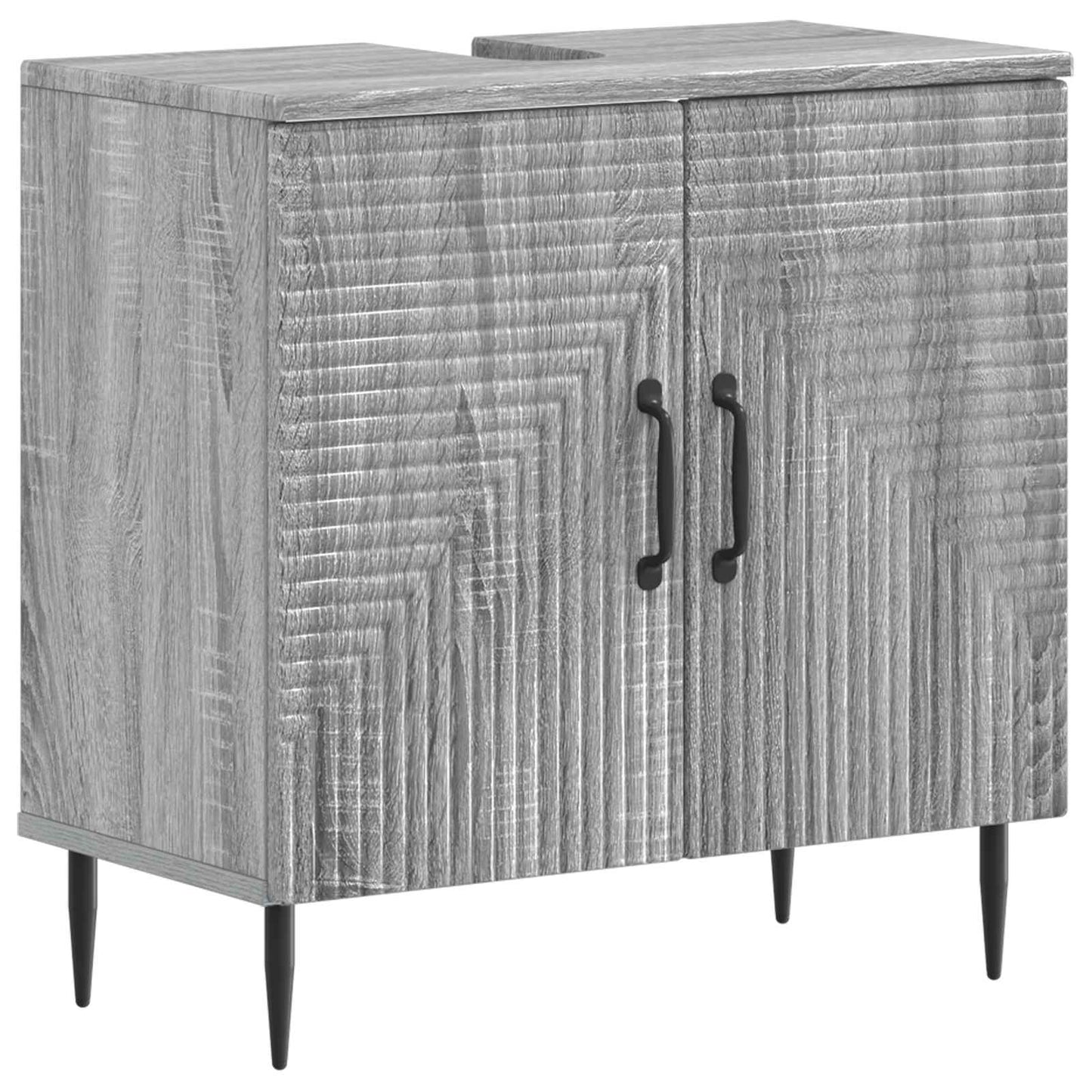 Bathroom Sink Cabinet HAARLEM Grey Sonoma 59.5 x 31.5x 59 cm