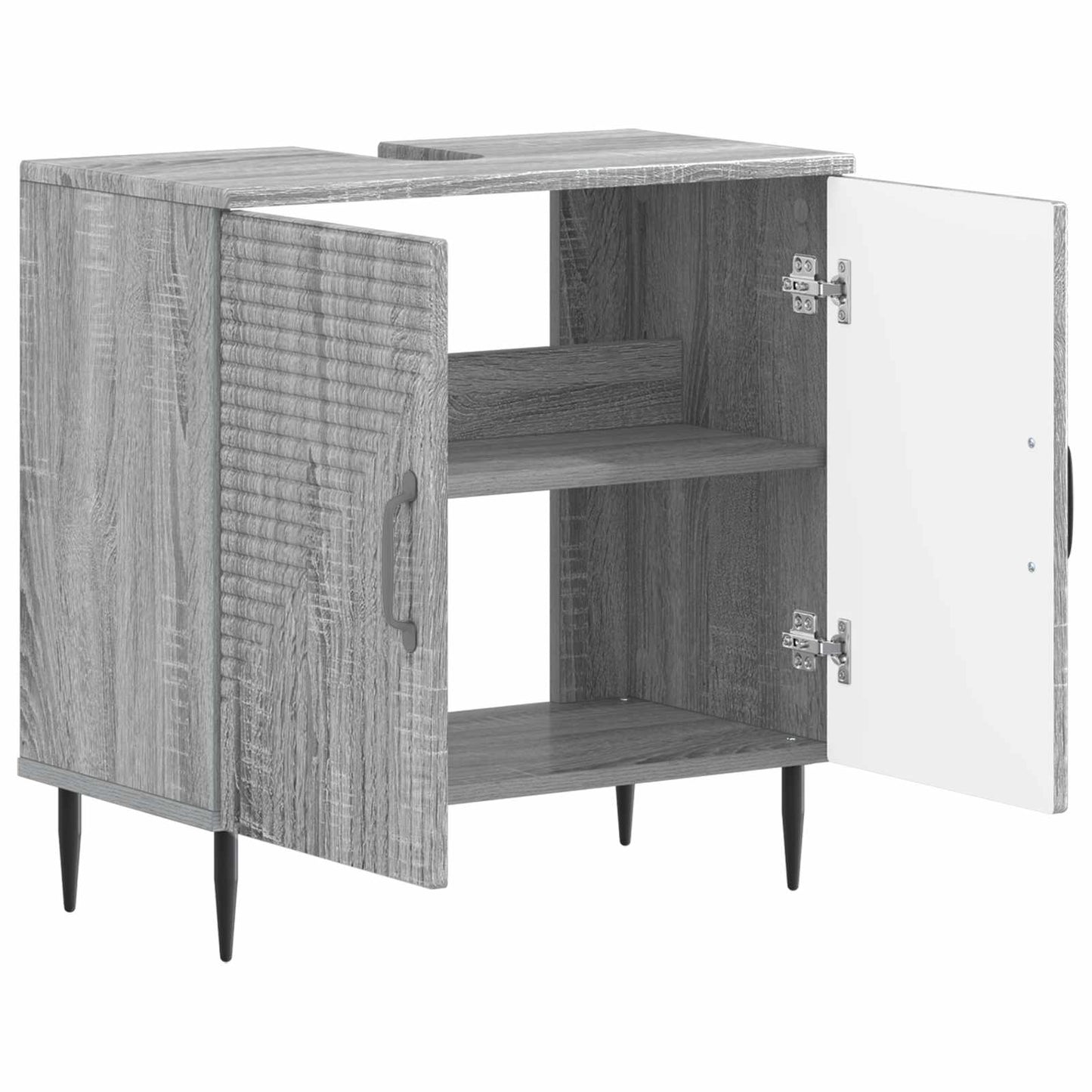 Bathroom Sink Cabinet HAARLEM Grey Sonoma 59.5 x 31.5x 59 cm