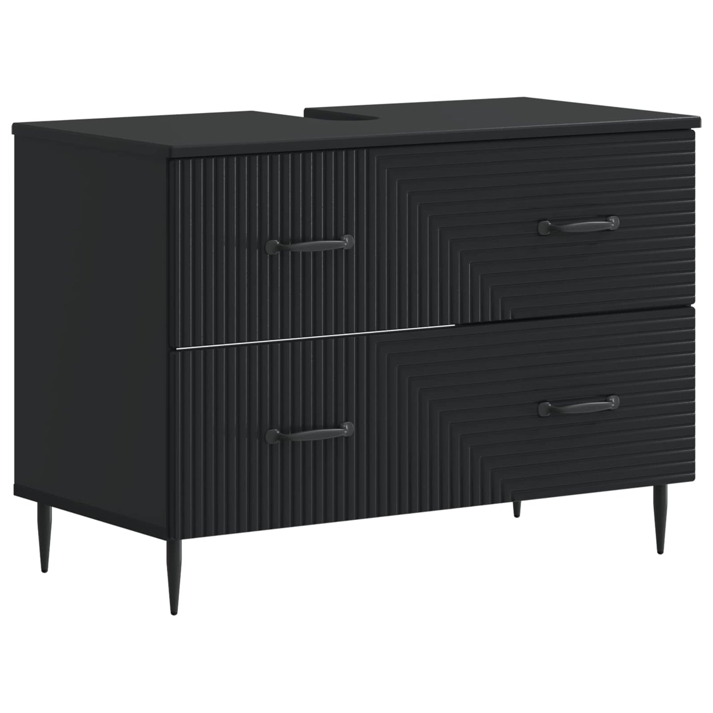 Bathroom Sink Cabinet HAARLEM Black 82 x 41x 58.5 cm