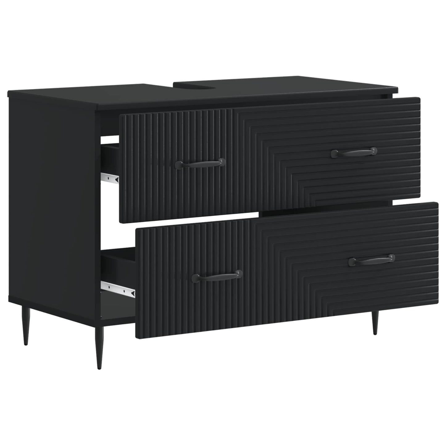 Bathroom Sink Cabinet HAARLEM Black 82 x 41x 58.5 cm
