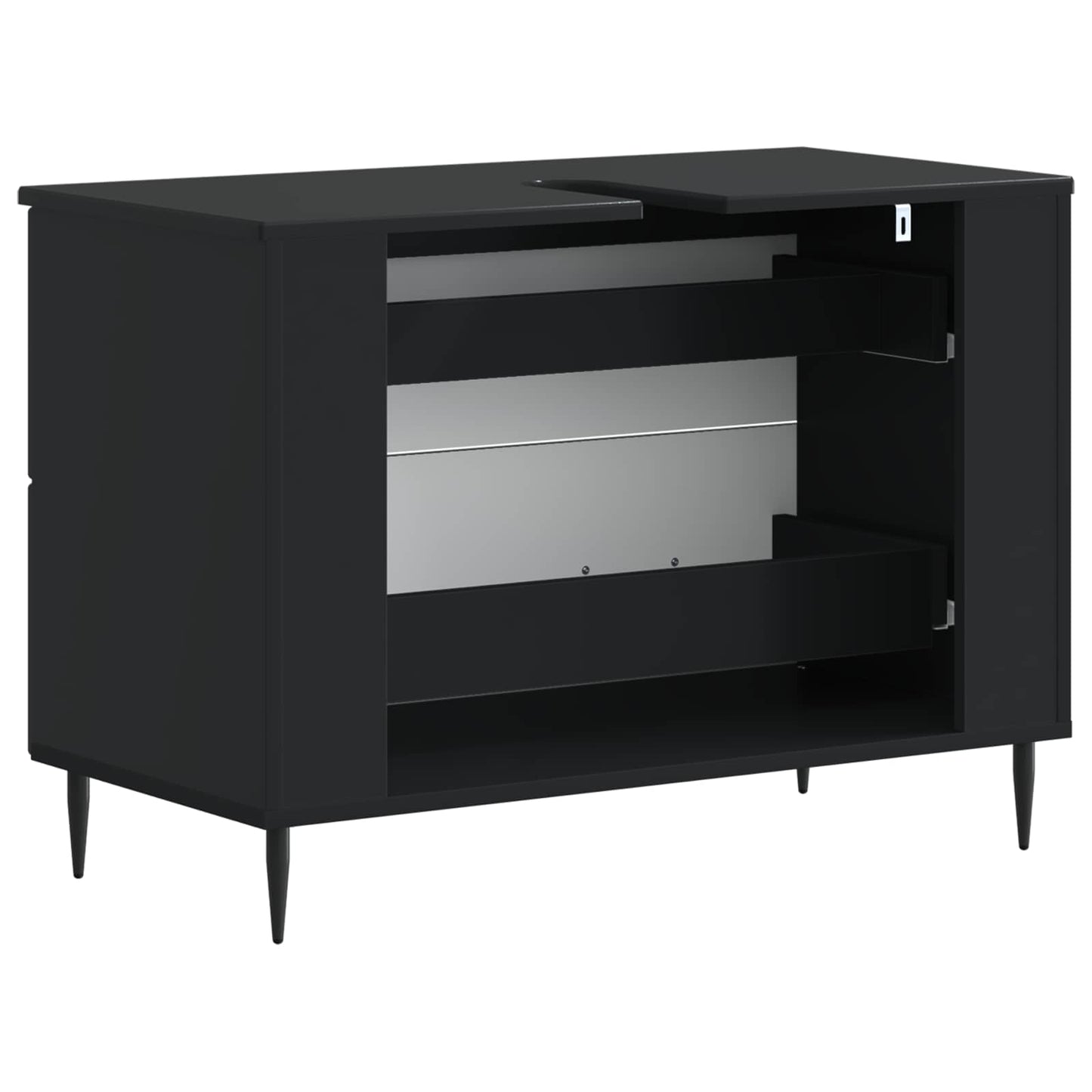 Bathroom Sink Cabinet HAARLEM Black 82 x 41x 58.5 cm