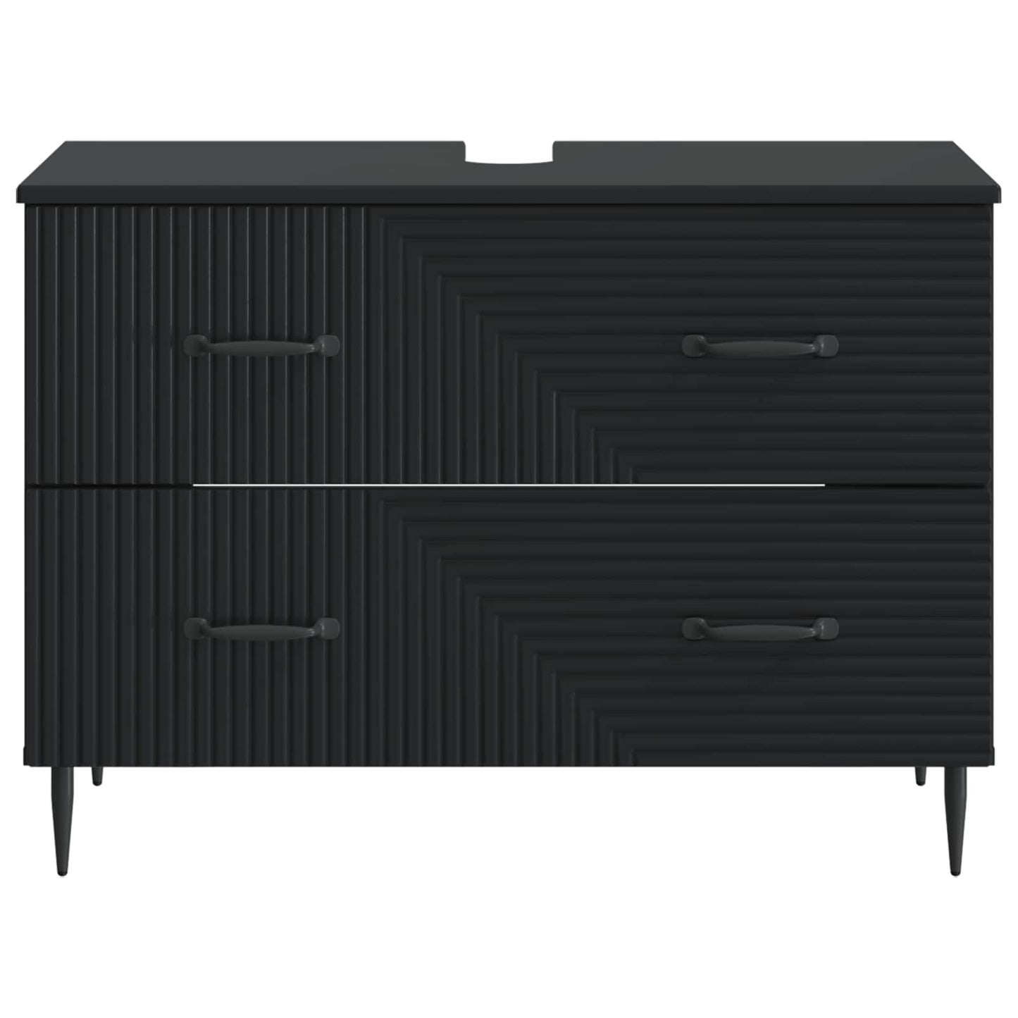 Bathroom Sink Cabinet HAARLEM Black 82 x 41x 58.5 cm