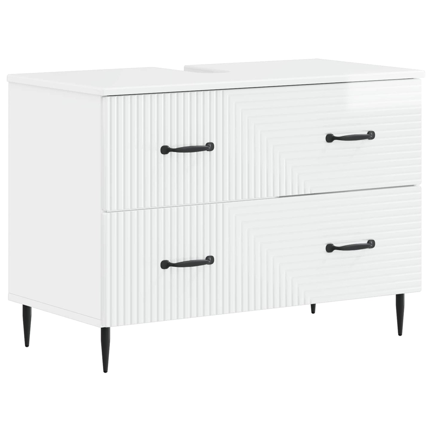 Bathroom Sink Cabinet HAARLEM High Gloss White 82 x 41x 58.5 cm